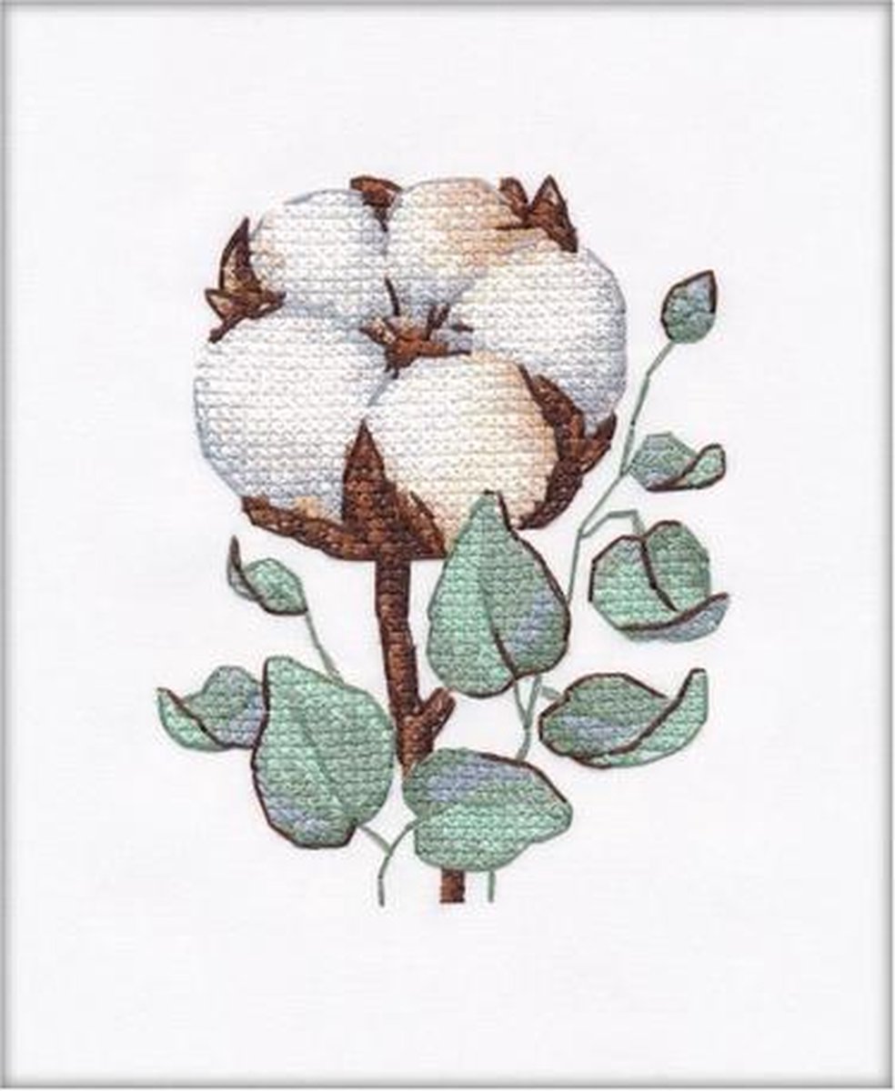 Oven Borduurset Katoenplant 8x10,5 cm