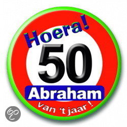   Abraham 50 jaar - Verkeersbord (55 mm)
