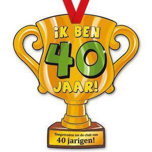 Trofee met lint - Trophy - 40 jaar