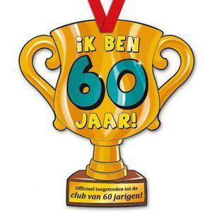 Trofee met lint - Trophy - 60 jaar