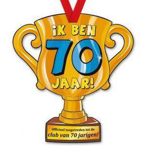 Trofee met lint - Trophy - 70 jaar