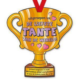 Trofee met lint - Trophy - Tante