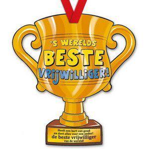 Trofee met lint - Trophy - Vrijwilliger