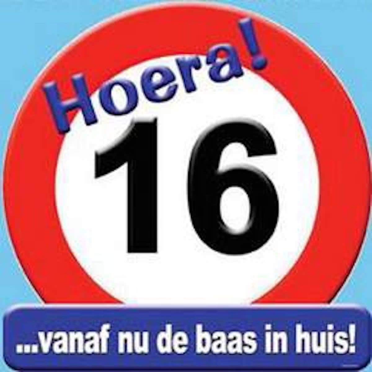 verkeersbord hoera 16