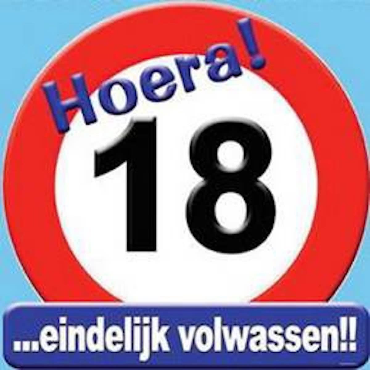 verkeersbord hoera 18