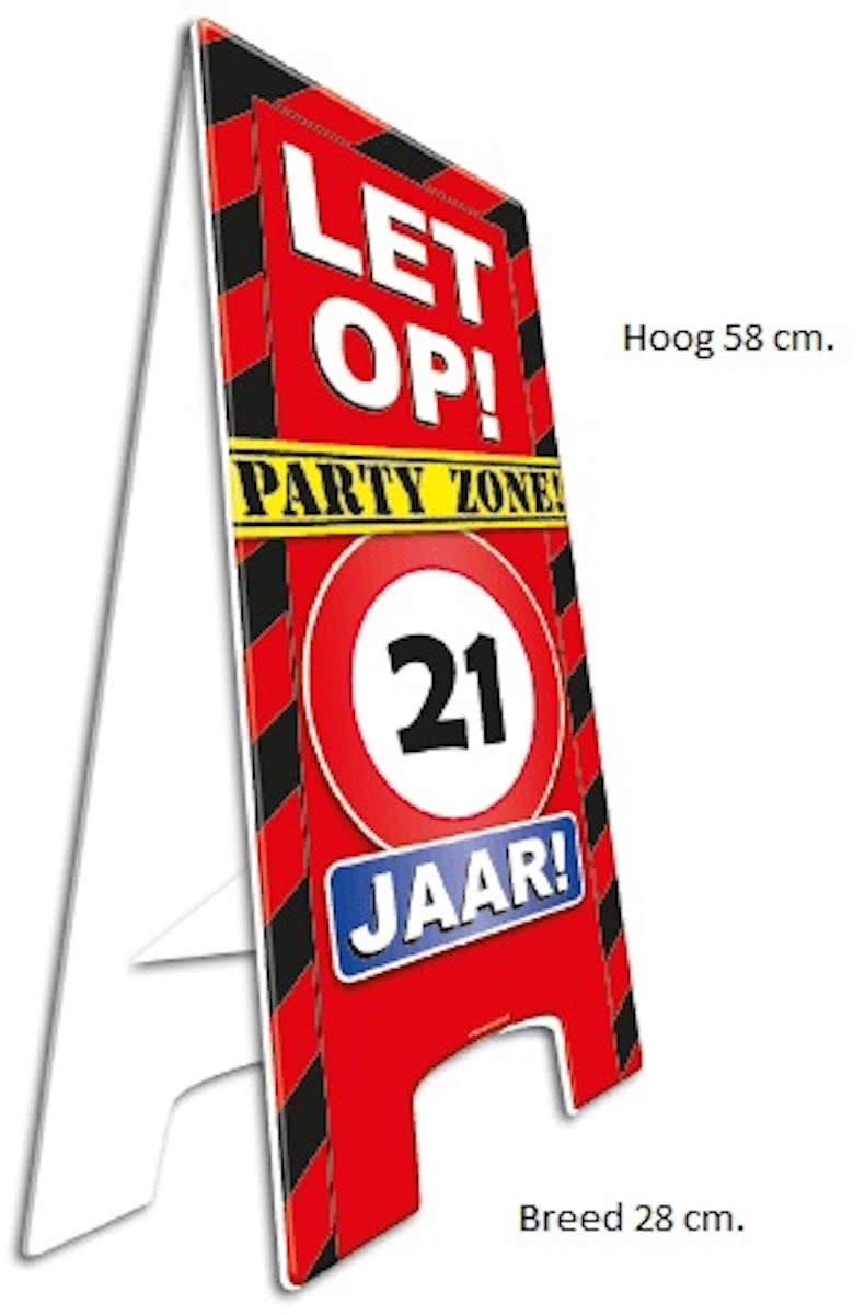 Warning Sign Party Zone 21 Jaar!