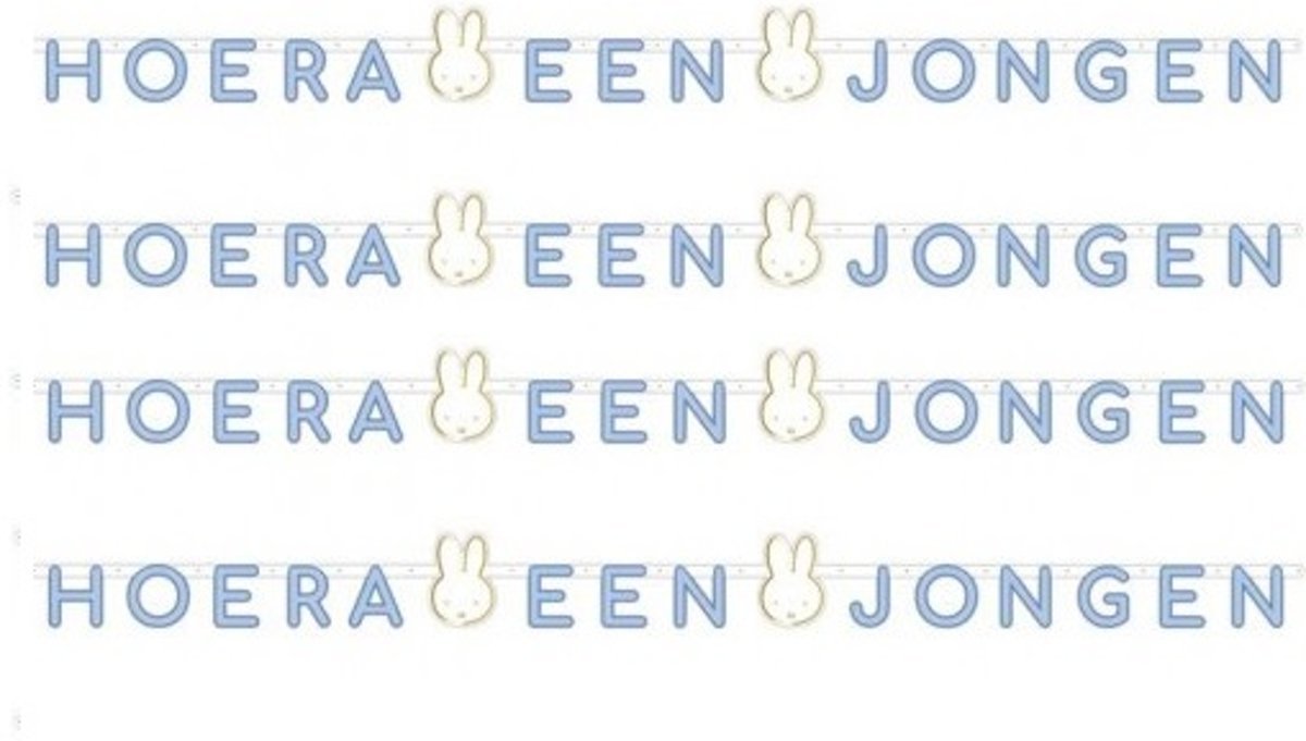 Party Colors Nijntje Baby Blauw Letterslinger