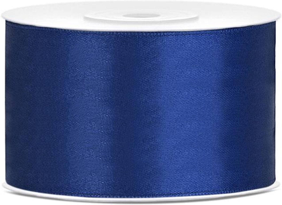 Satijnen lint, navy blauw, 38mm/25m