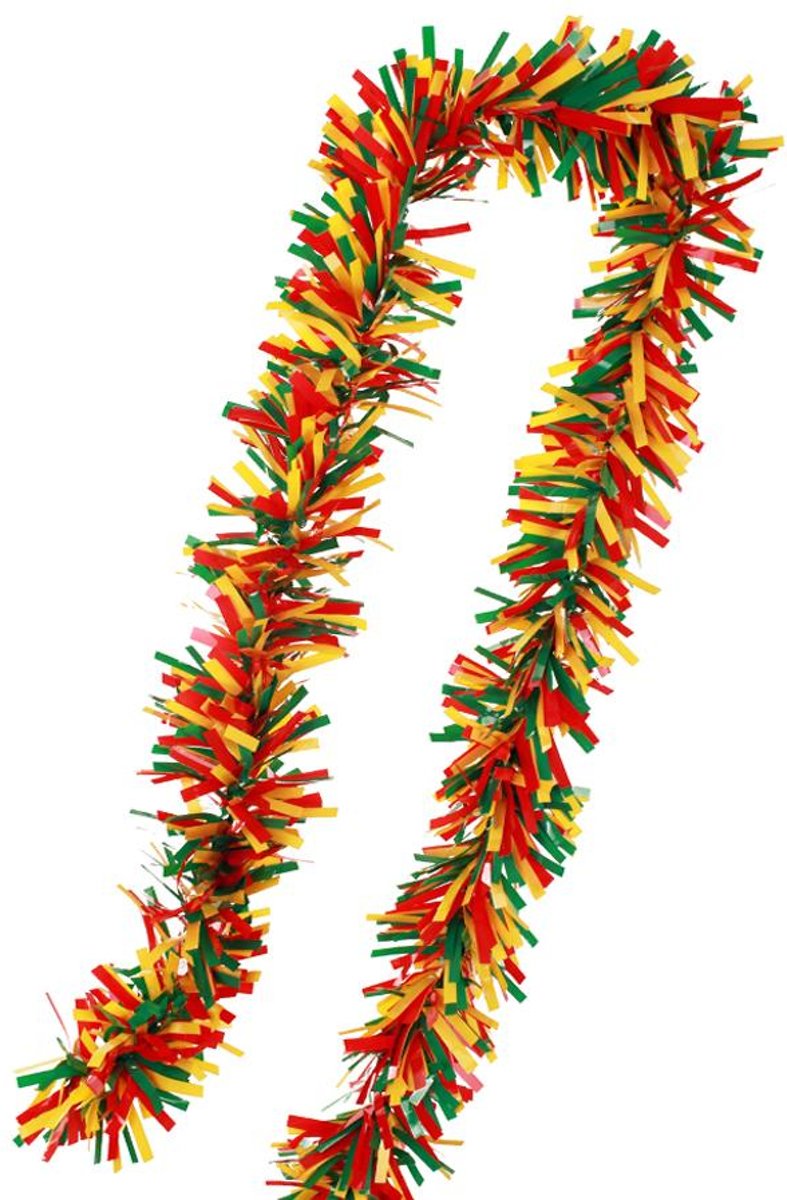 PVC folie draai guirlande rood/geel/groen 5 meter BRANDVEILIG
