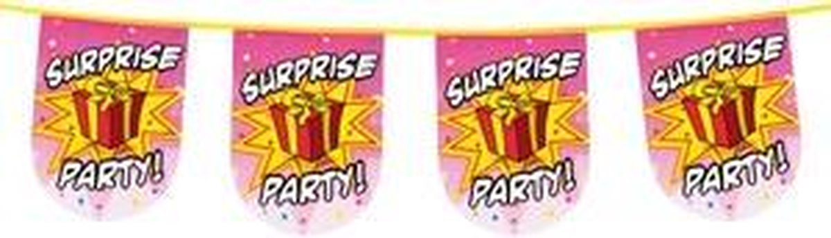 Vlaggenlijn half rond surprise party 8m