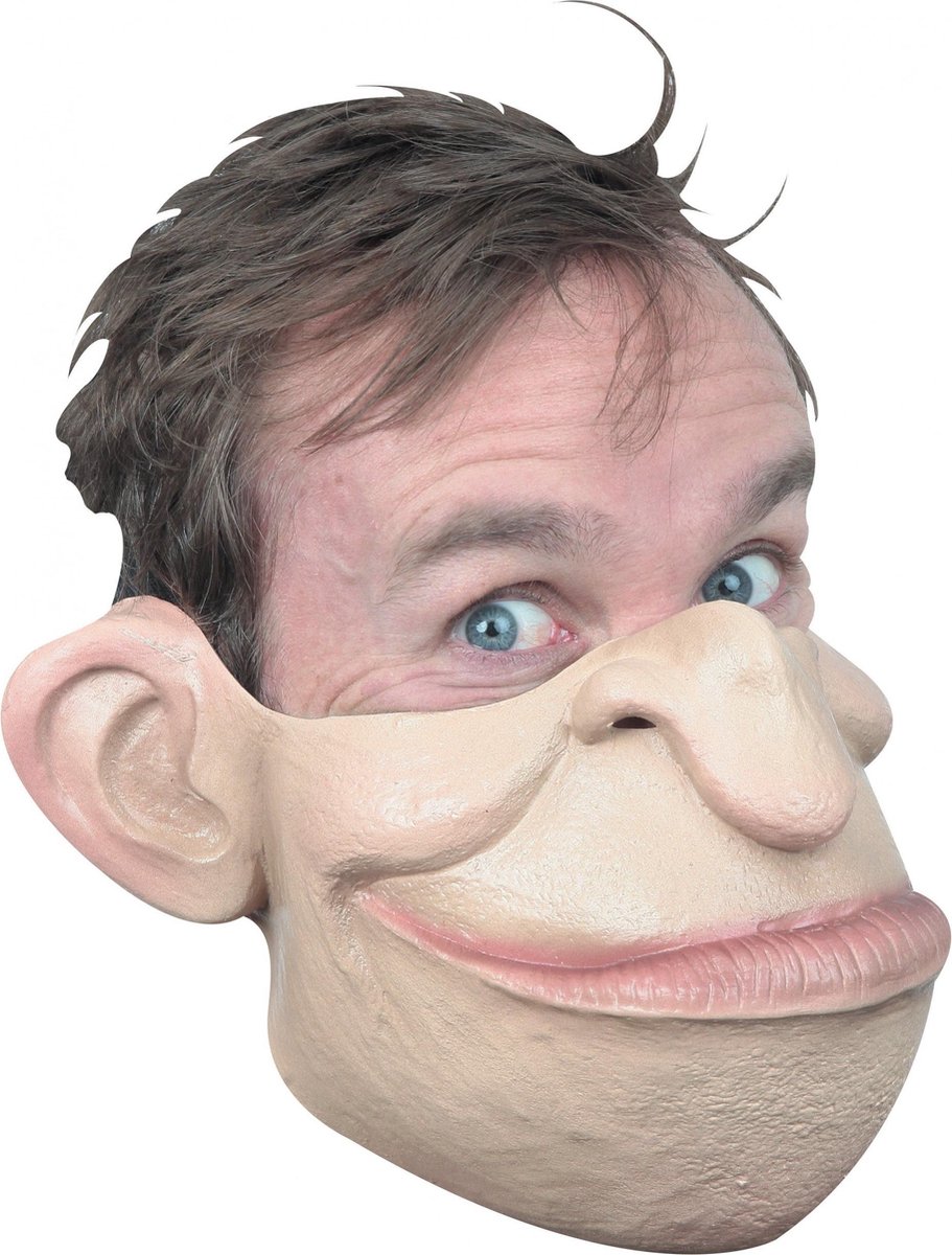 Partychimp Verkleedmasker Centenbak Latex Beige One-size