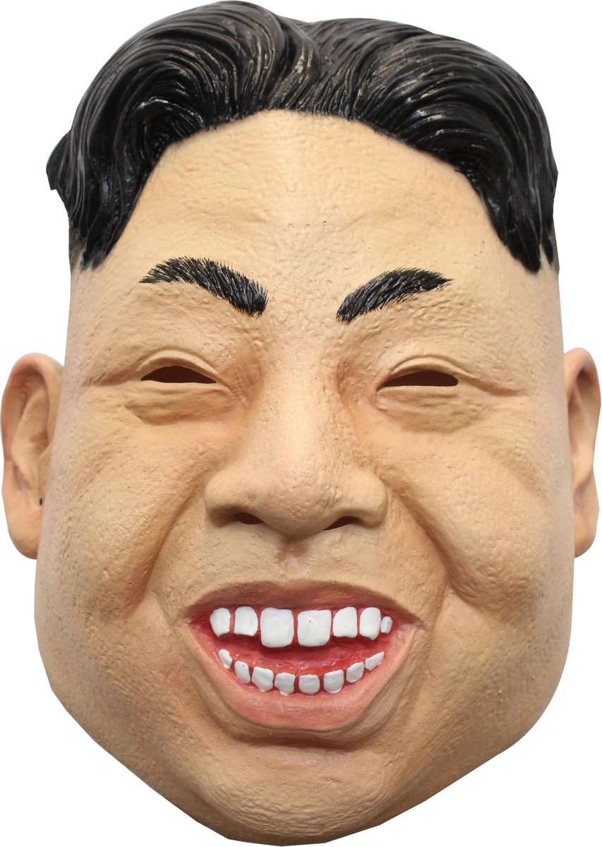 Partychimp Verkleedmasker Kim Jong-un Latex Beige One-size