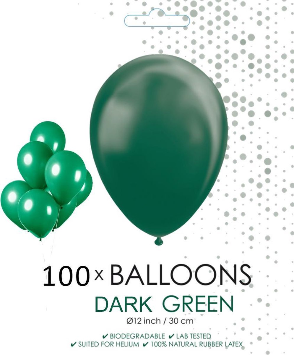 100 ballonnen donker groen
