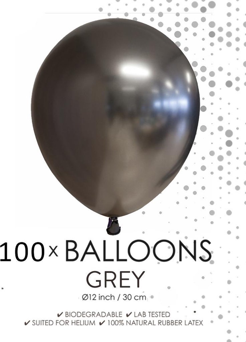 100 ballonnen grijs