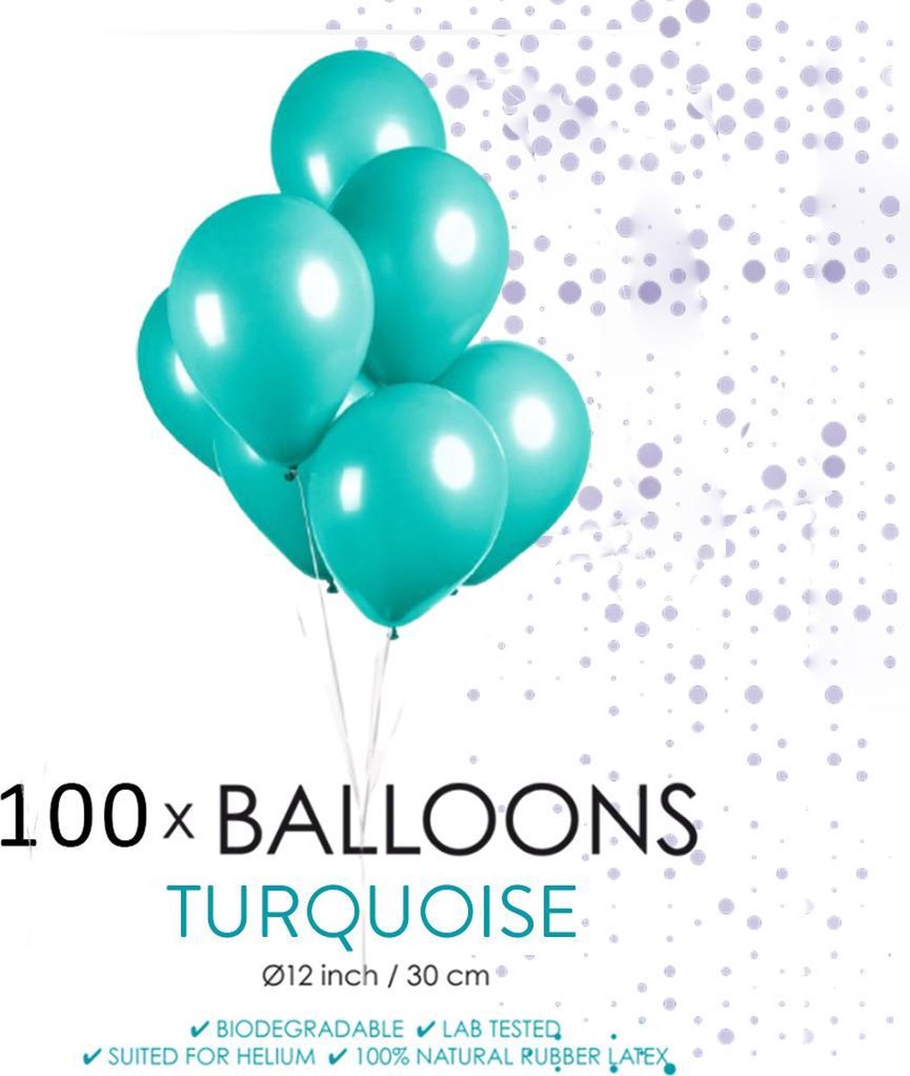 100 ballonnen turquoise