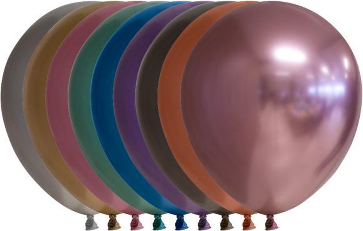 100 chrome kleine ballonnen assortie
