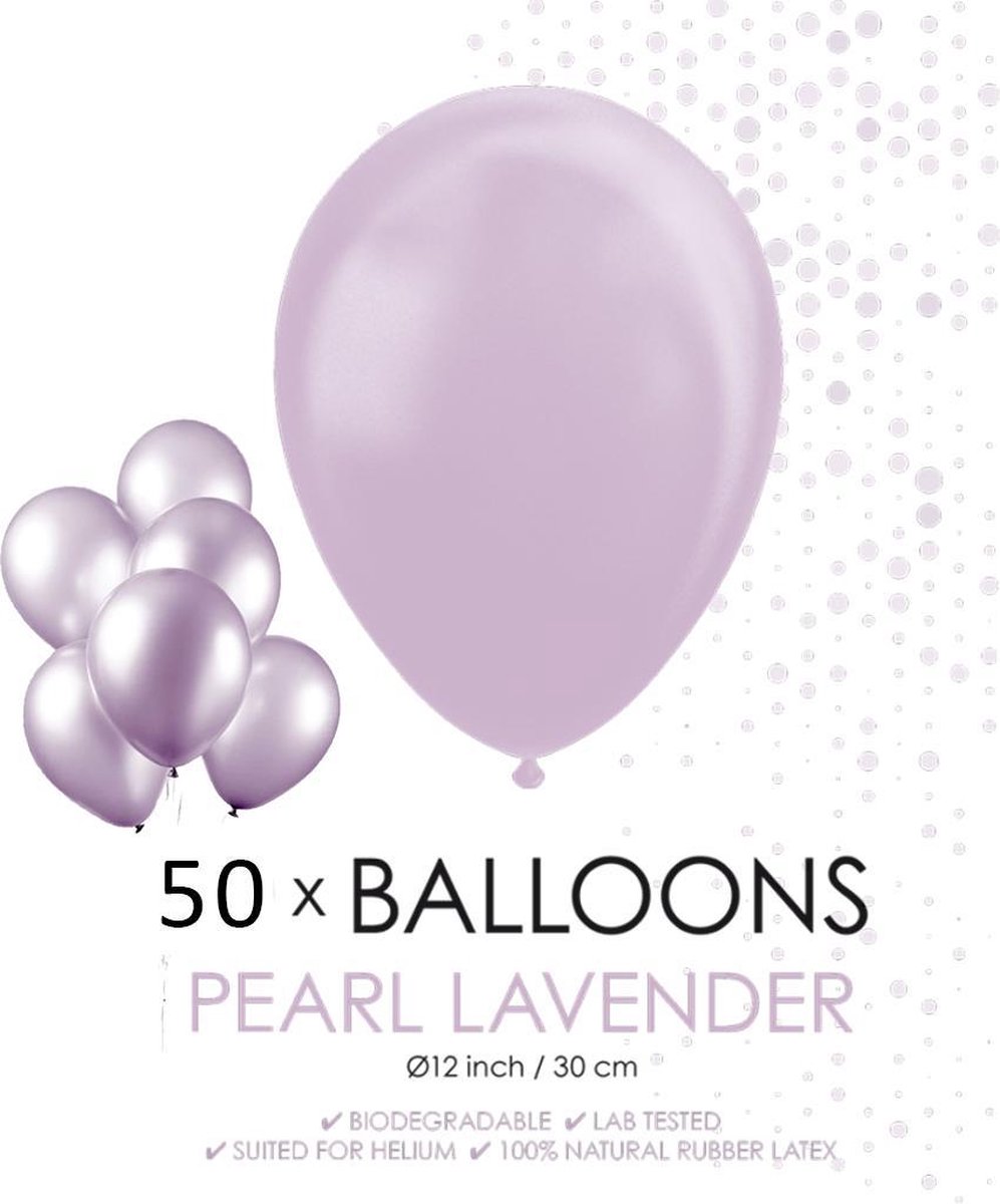 50 Parel lavendel ballonnen 30 cm