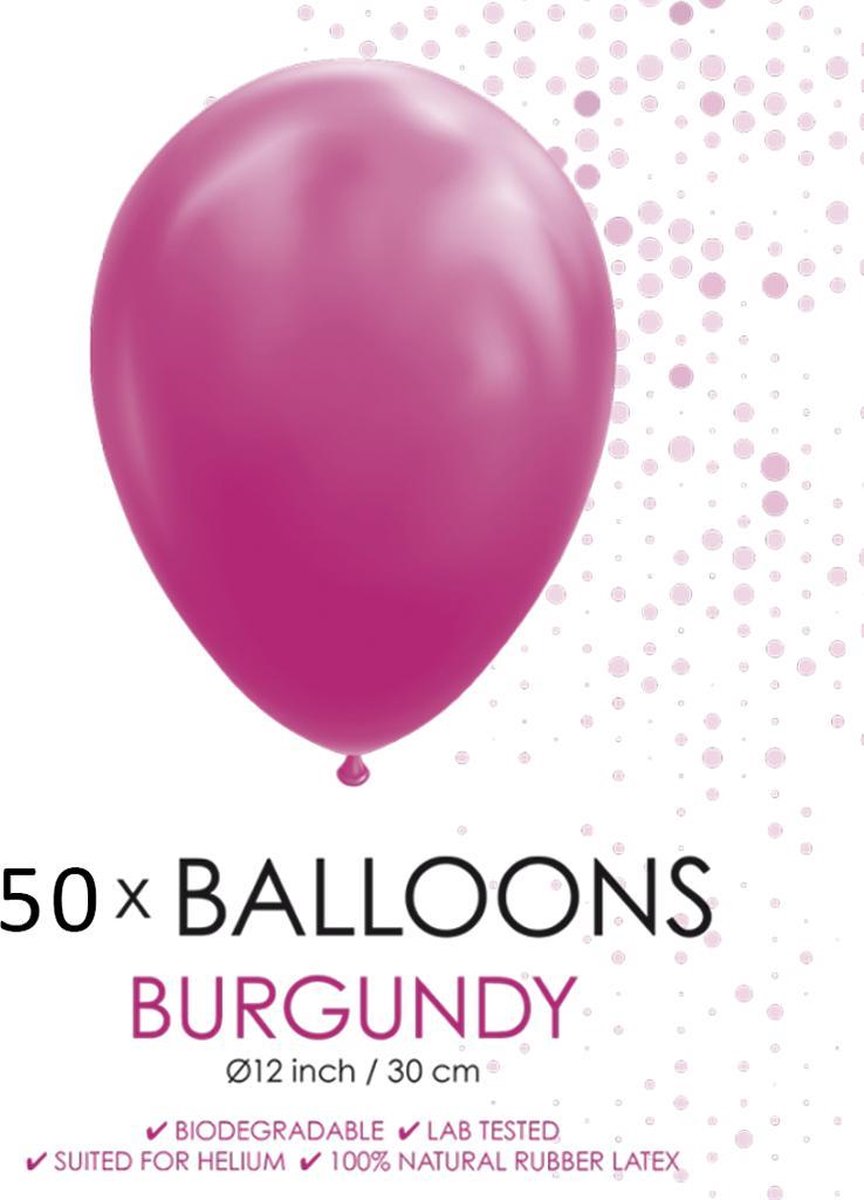 50 ballonnen bordeaux rood