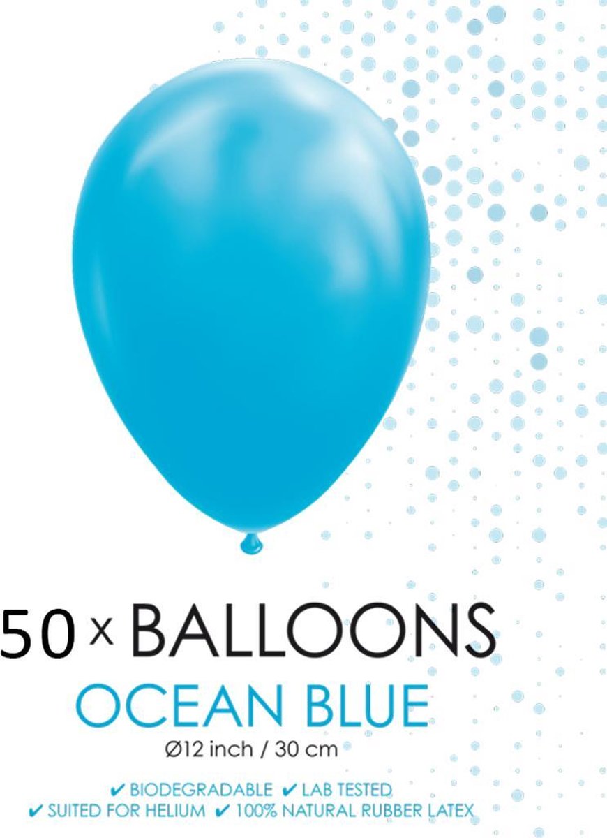 50 ballonnen oceaan blauw