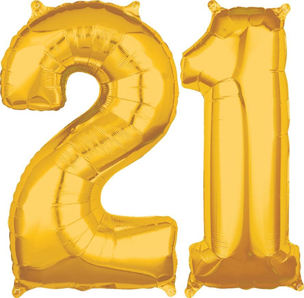 Gouden 21 cijfers ballonnen helium gevuld
