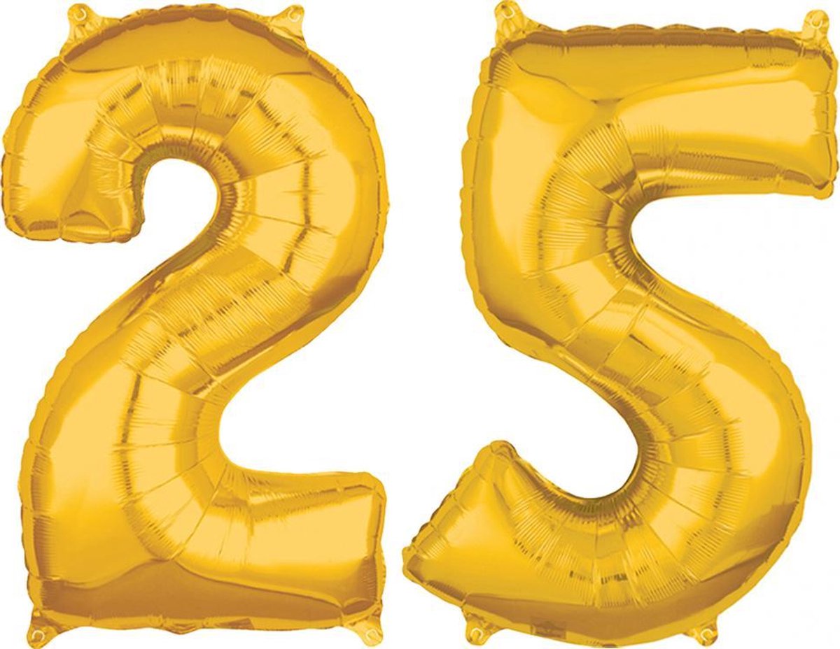Gouden 25 cijfers ballonnen helium gevuld