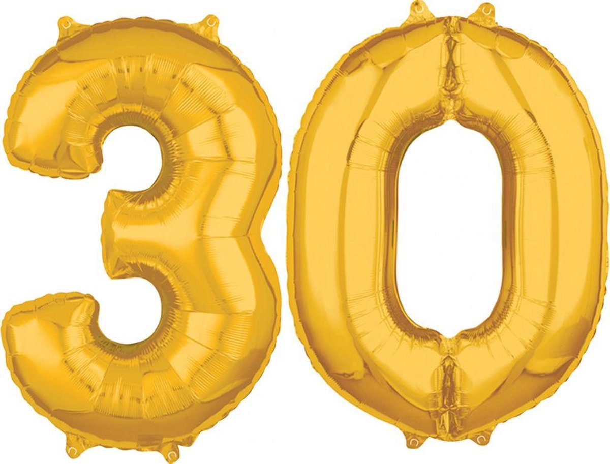 Gouden 30 cijfers ballonnen helium gevuld