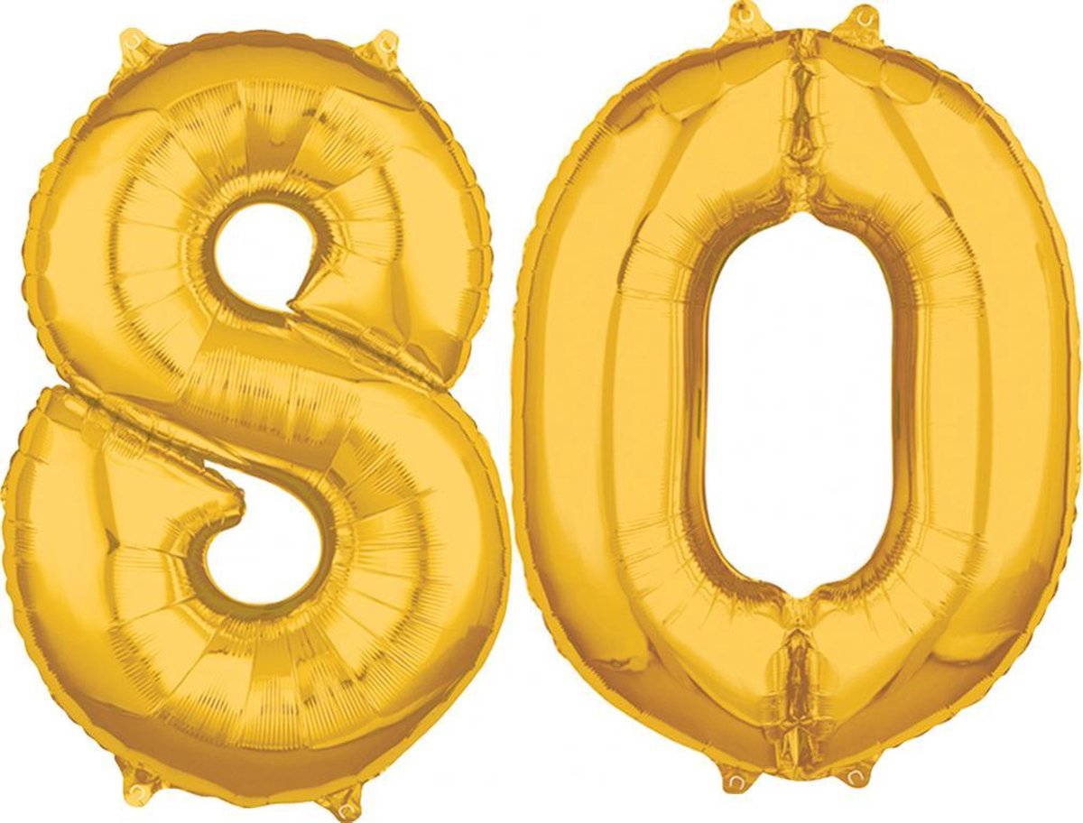 Gouden 80 cijfers ballonnen helium gevuld