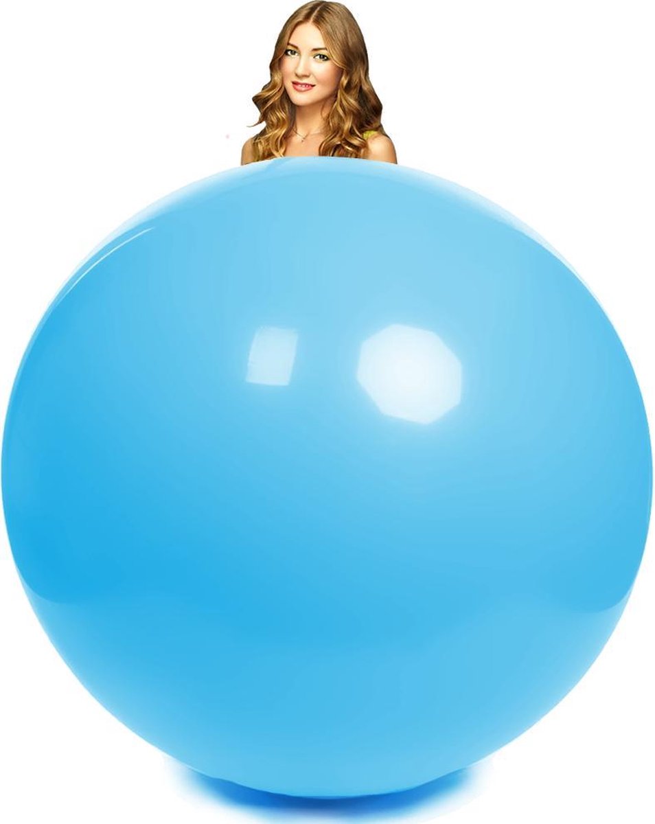Latex reuze ballon baby blauw 1,80 meter doorsnee