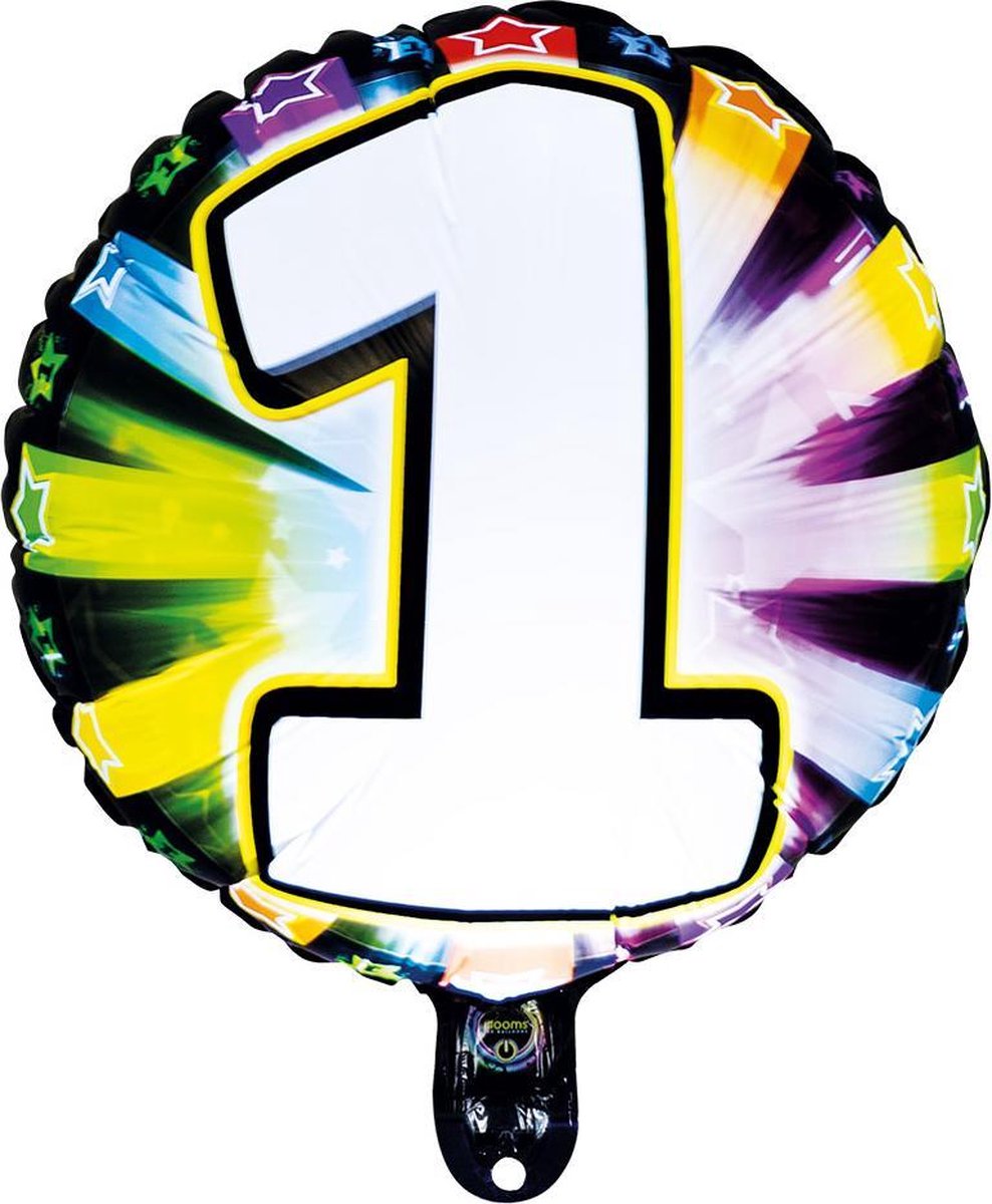 led-folieballon cijfer 1 inclusief helium gevuld