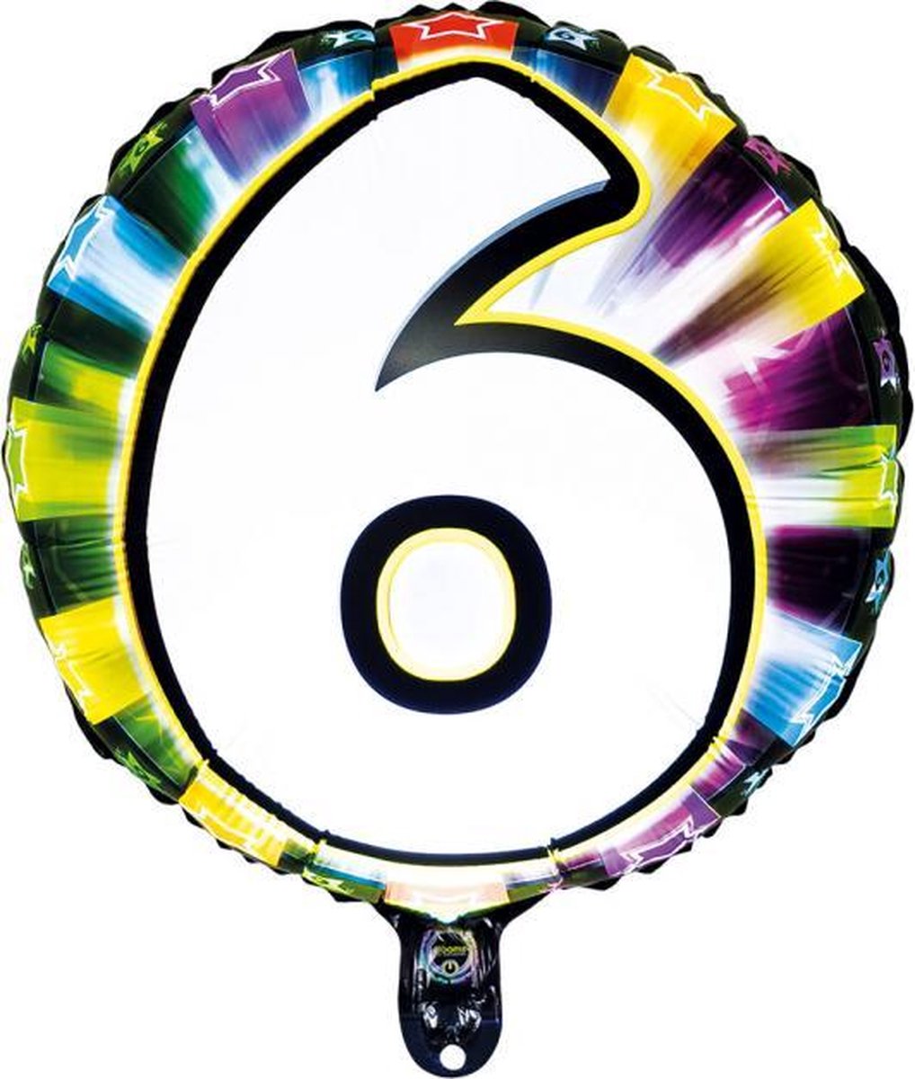 led-folieballon cijfer 6 inclusief helium gevuld