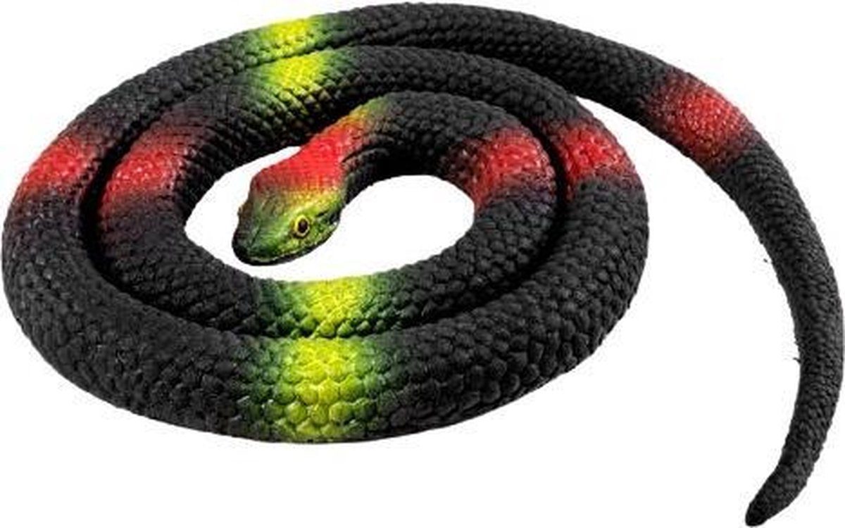 python junior 75 cm rubber zwart/groen/rood
