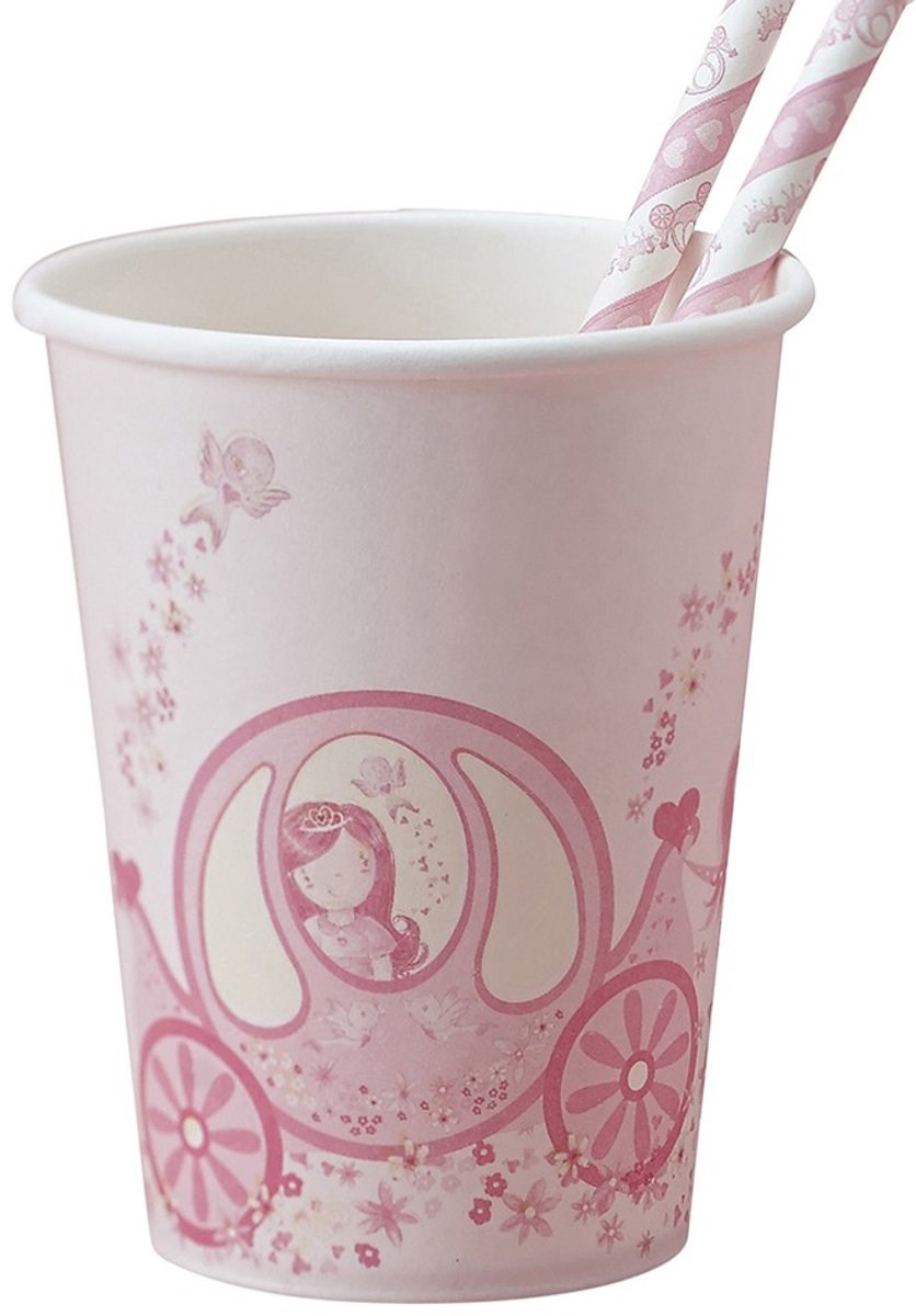 Wegwerpbekers 8 Princess Rosie papieren bekers 250ml