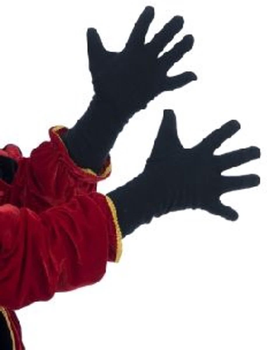 3x zwarte piet handschoen volwassene 55cm