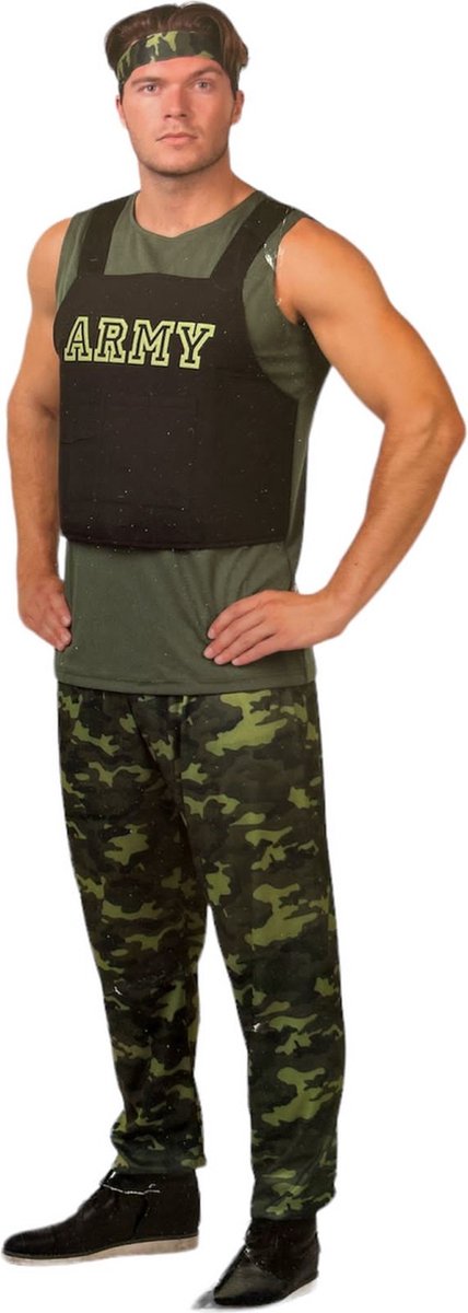 ARMY soldaat kostuum heren - 3delig - maat L - carnavalskleding