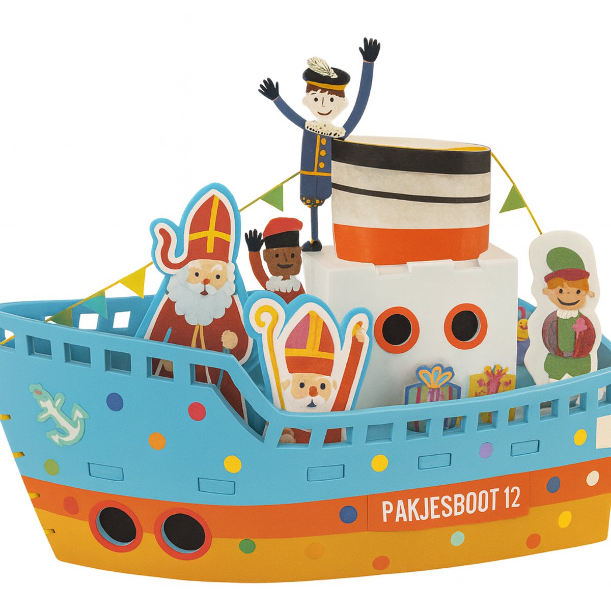 Sinterklaas Stoomboot van Foam – Knutselboot Pakjesboot 12 – Sinterklaas Decoratie & Knutselset voor Kinderen – Sinterklaasfeest Versiering