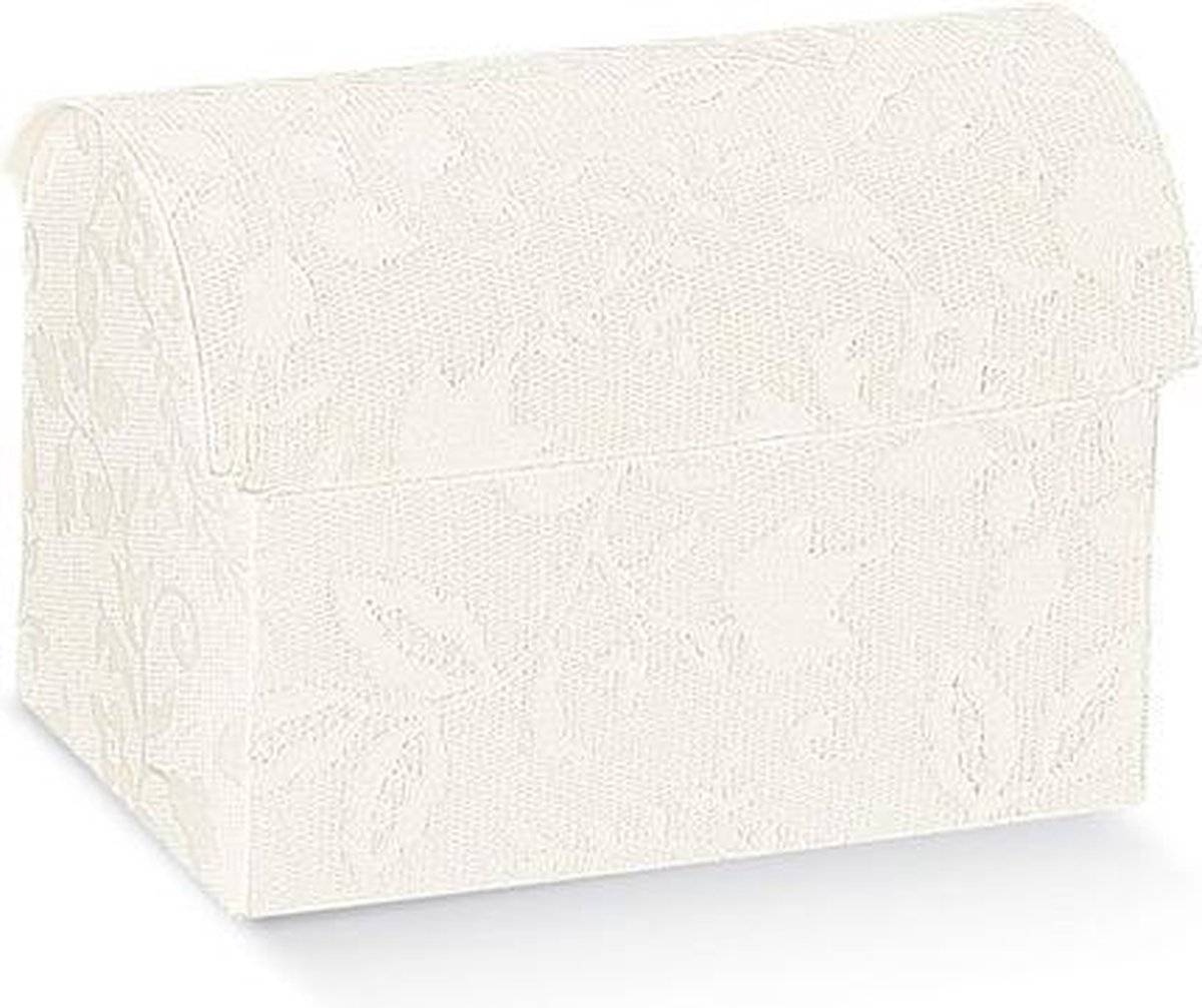 10 doosje hutkoffer / schatkist bloemprint voor snoepjes, bonbons om uit te delen bij verjaardag, huwelijk, babyshower of doop.