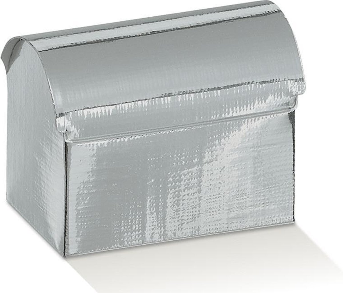 10 doosje hutkoffer / schatkist zilver voor snoepjes, bonbons om uit te delen bij verjaardag, huwelijk, babyshower of doop.