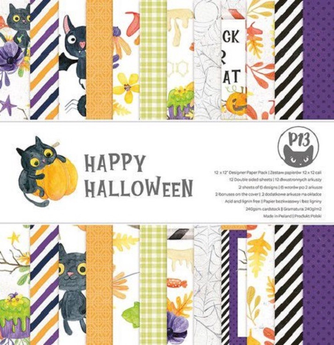 Piatek13 - Paper Pad Happy Halloween 12x12 (P13-HAL-08)