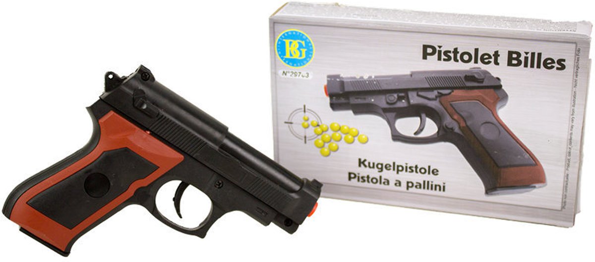 2 stuks Pistool 12cm met balletjes magazijn