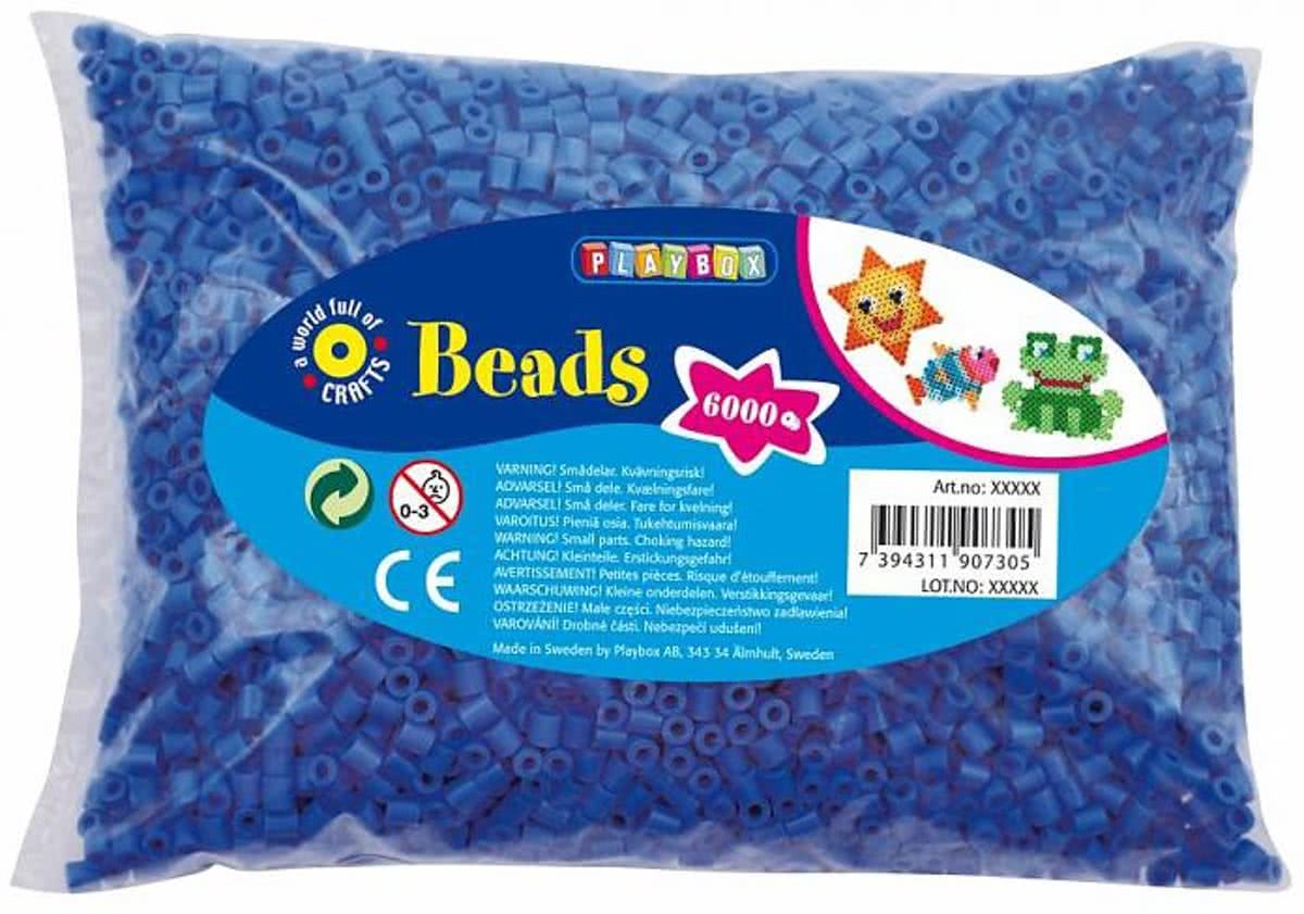 Pakket met 6000 blauwe strijkparels