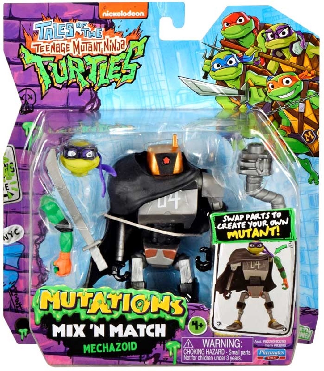 Playmates actiefiguur TMNT Mechazoid - Mix en Match Mutant speelgoed.
