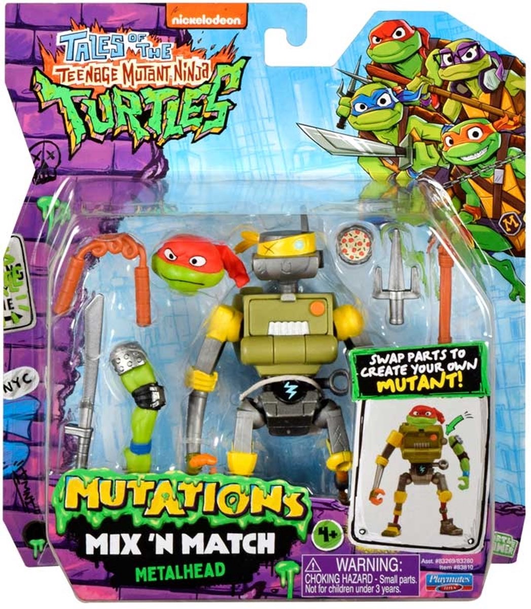 Playmates actiefiguur TMNT Metalhead - mix & match mutant speelgoed.