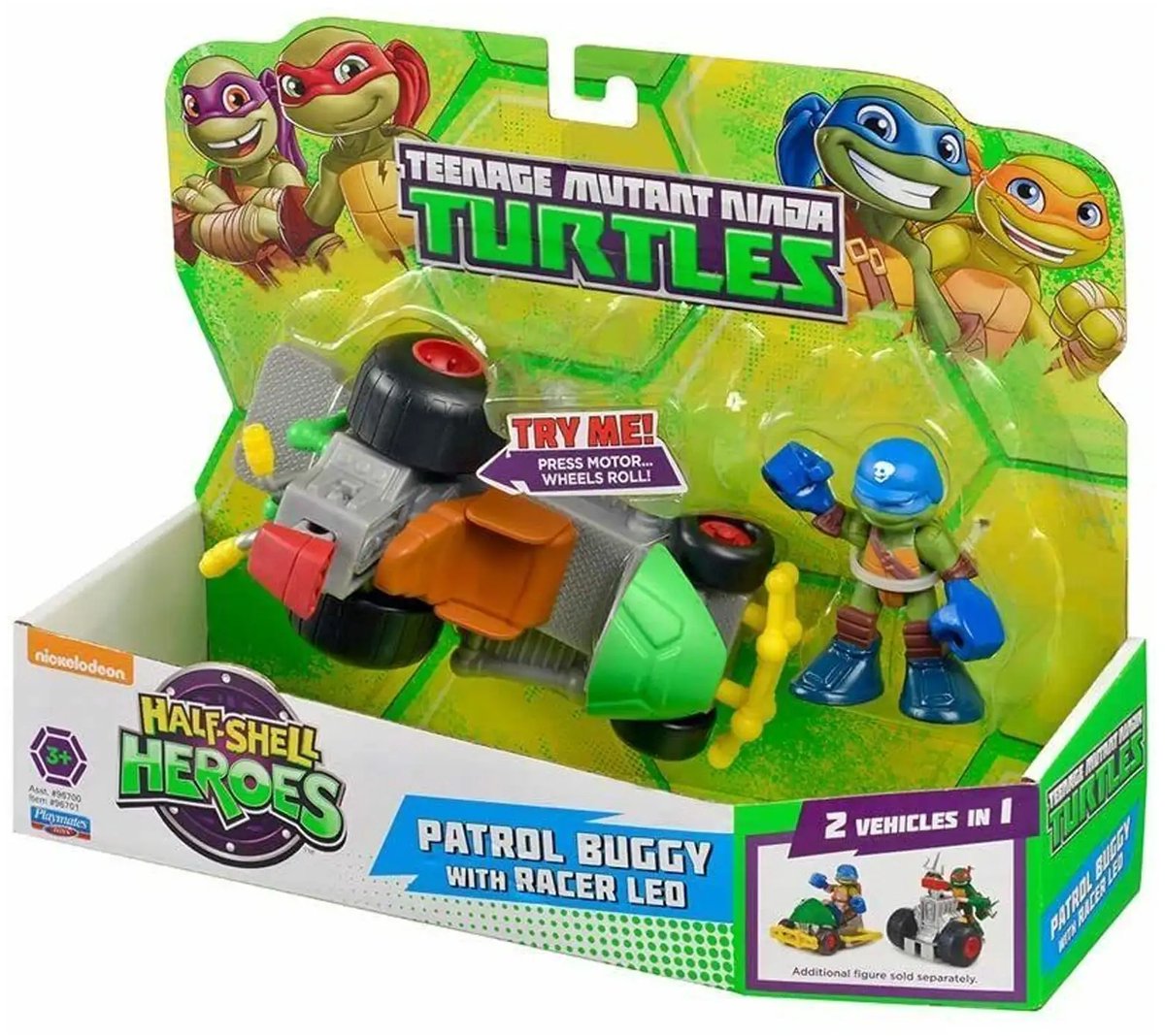 Teenage Mutant Ninja Turtles Leo Patrol Buggy - Voertuig met actiefiguur