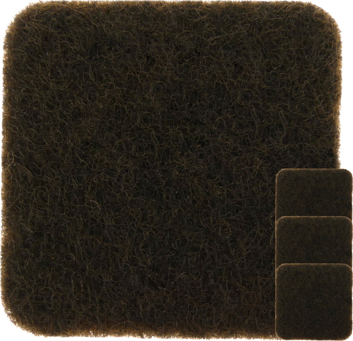 PrimeMatik - Lijmvilt voor meubel vierkant 32x32 mm Bruin 4 stuks