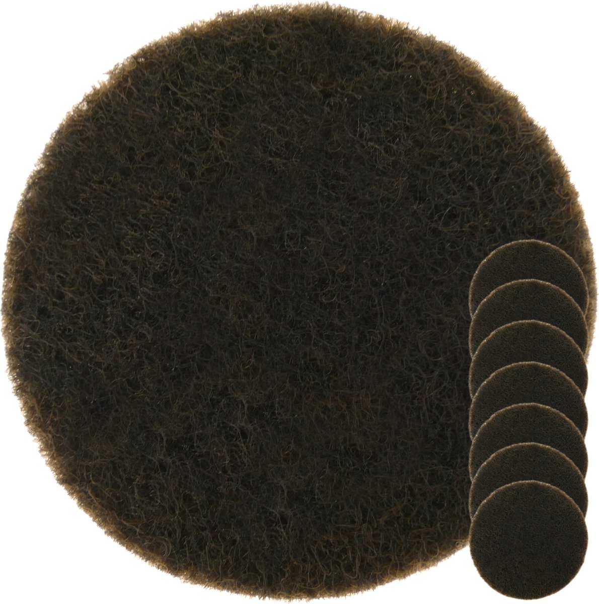 PrimeMatik - Zelfklevend meubelvilt Rond 27 mm Bruin 8 eenheden