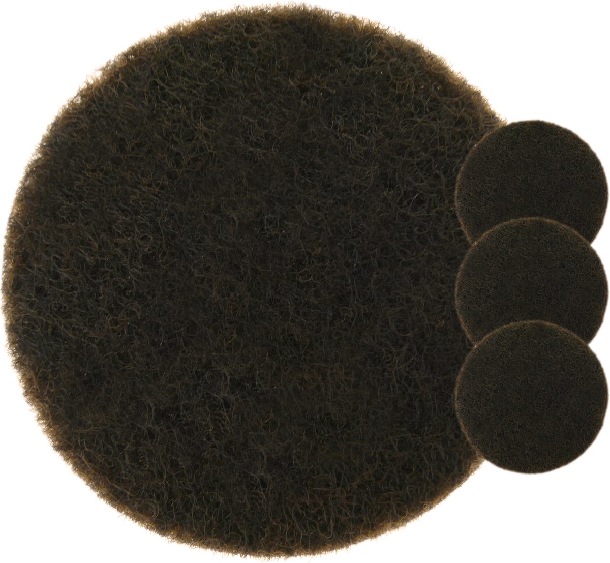 PrimeMatik - Zelfklevende meubelvilt Rond 34 mm Bruin 4 stuks