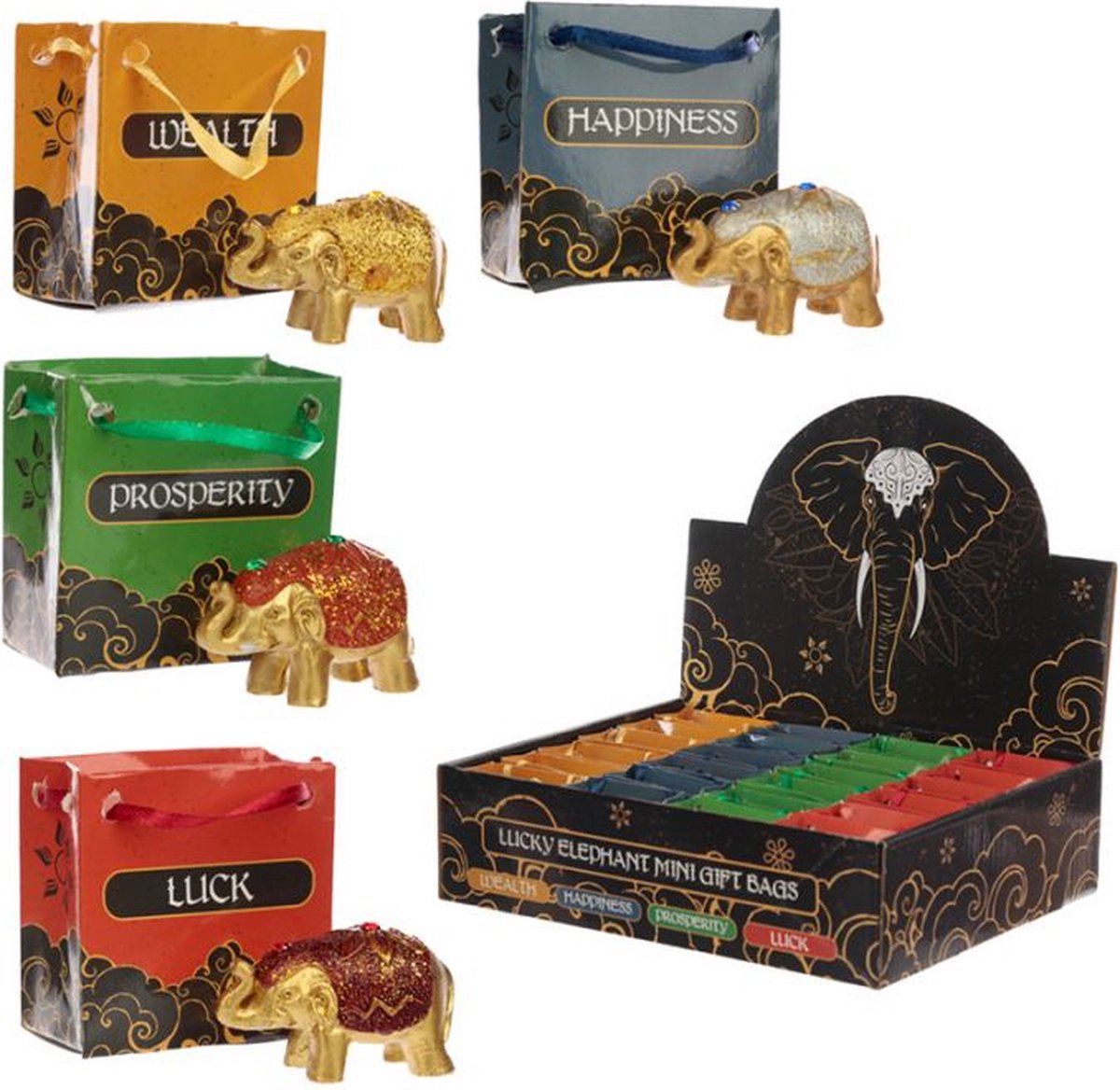 Geluk olifant in een tasje