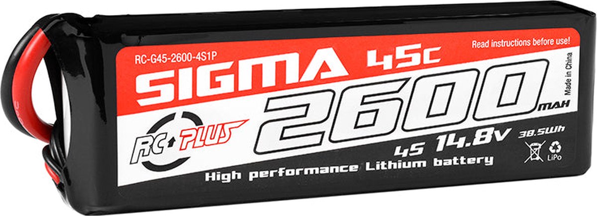 RC Plus - Li-Po Batterypack - Sigma 45C - 2600 mAh - 4S1P - 14.8V - XT-60