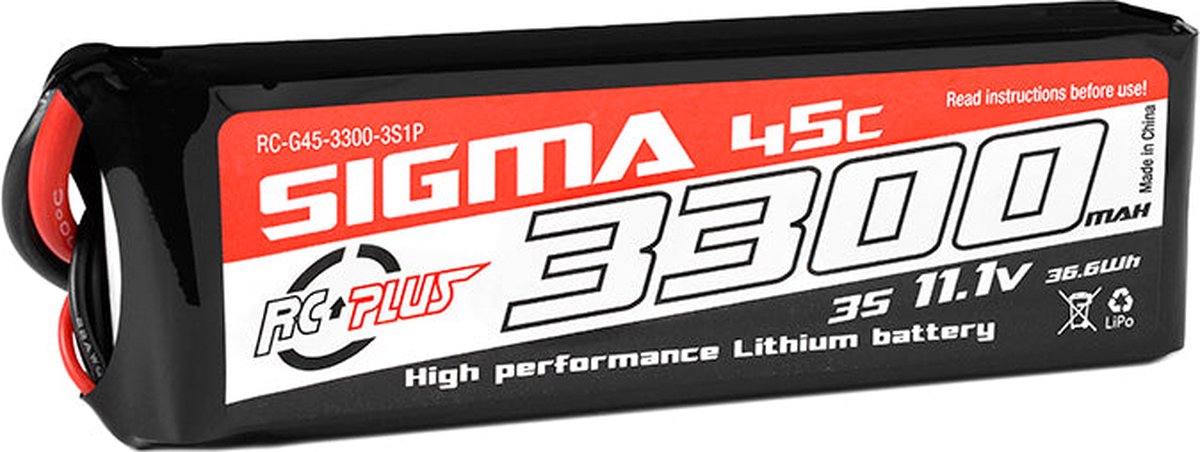 RC Plus - Li-Po Batterypack - Sigma 45C - 3300 mAh - 3S1P - 11.1V - XT-60
