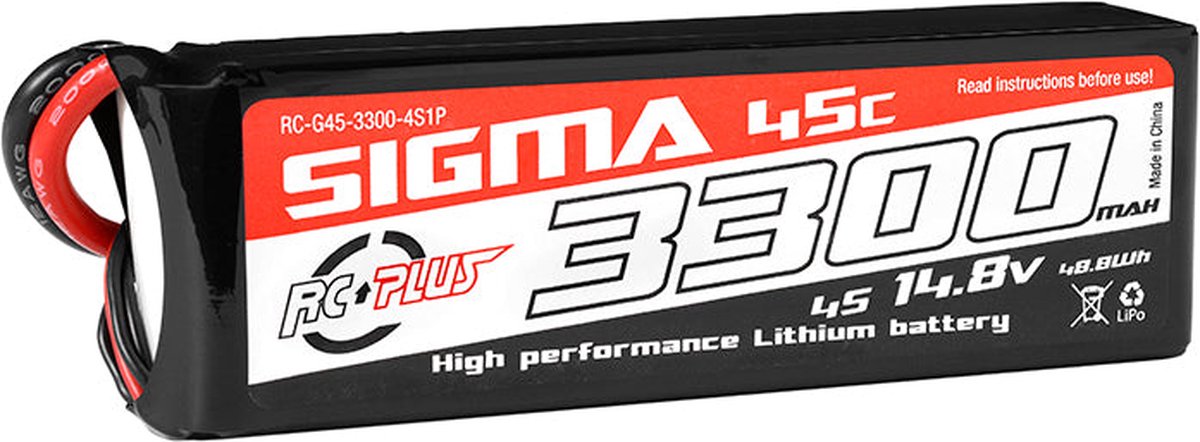 RC Plus - Li-Po Batterypack - Sigma 45C - 3300 mAh - 4S1P - 14.8V - XT-60